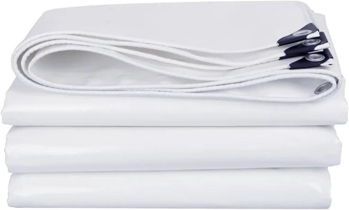 Afdekzeil PVC - Waterdicht zeil - Buiten beschermen - Versterkte randen - 2 x 2 meter - Wit