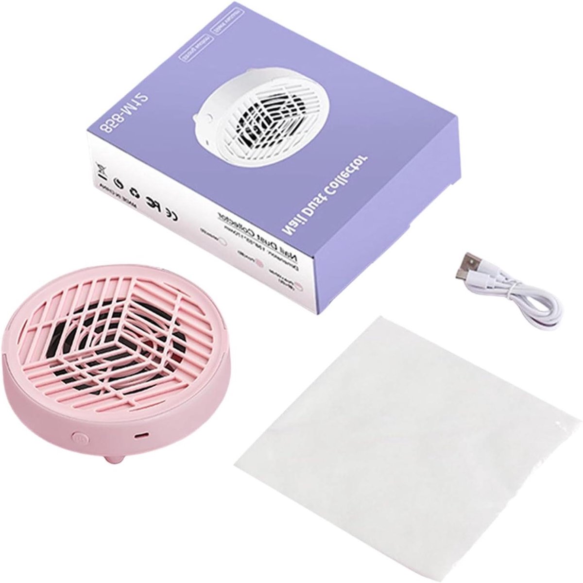 Nagel Stofzuiger - Nagelstofafzuiger - Manicure stofvrij maken - Geruisloze prestaties - 17 x 15.8 x 5.5 cm - Wit
