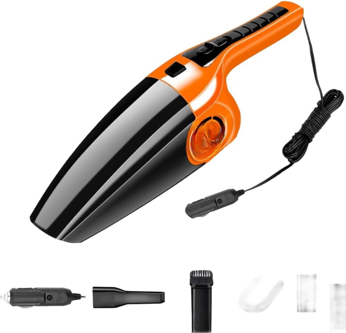 Auto Stofzuiger - Handheld Reiniger - Auto Interieur - 5500Pa Zuigkracht - 39x11x9 cm - Zwart Oranje