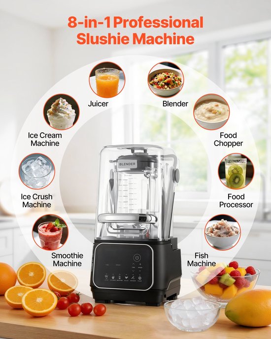 Blender Smoothie Maker - Staande Mixer 2L - 2200W Krachtige Motor - IJscrusher - Zelfreinigend - Instelbare Snelheid - 6 Programma's - Zwart van Blender — afbeelding 5