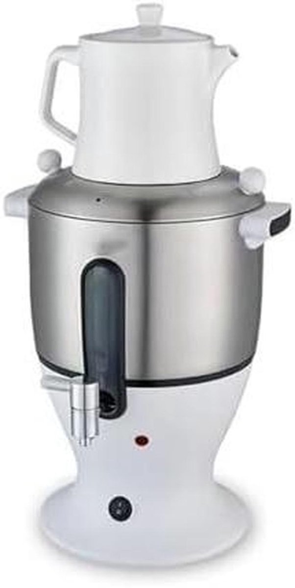 Elektrische theemaker - Theeapparaat waterkoker - Thee zetten - Dubbele pot ontwerp - 6 liter capaciteit - Zilverkleurig