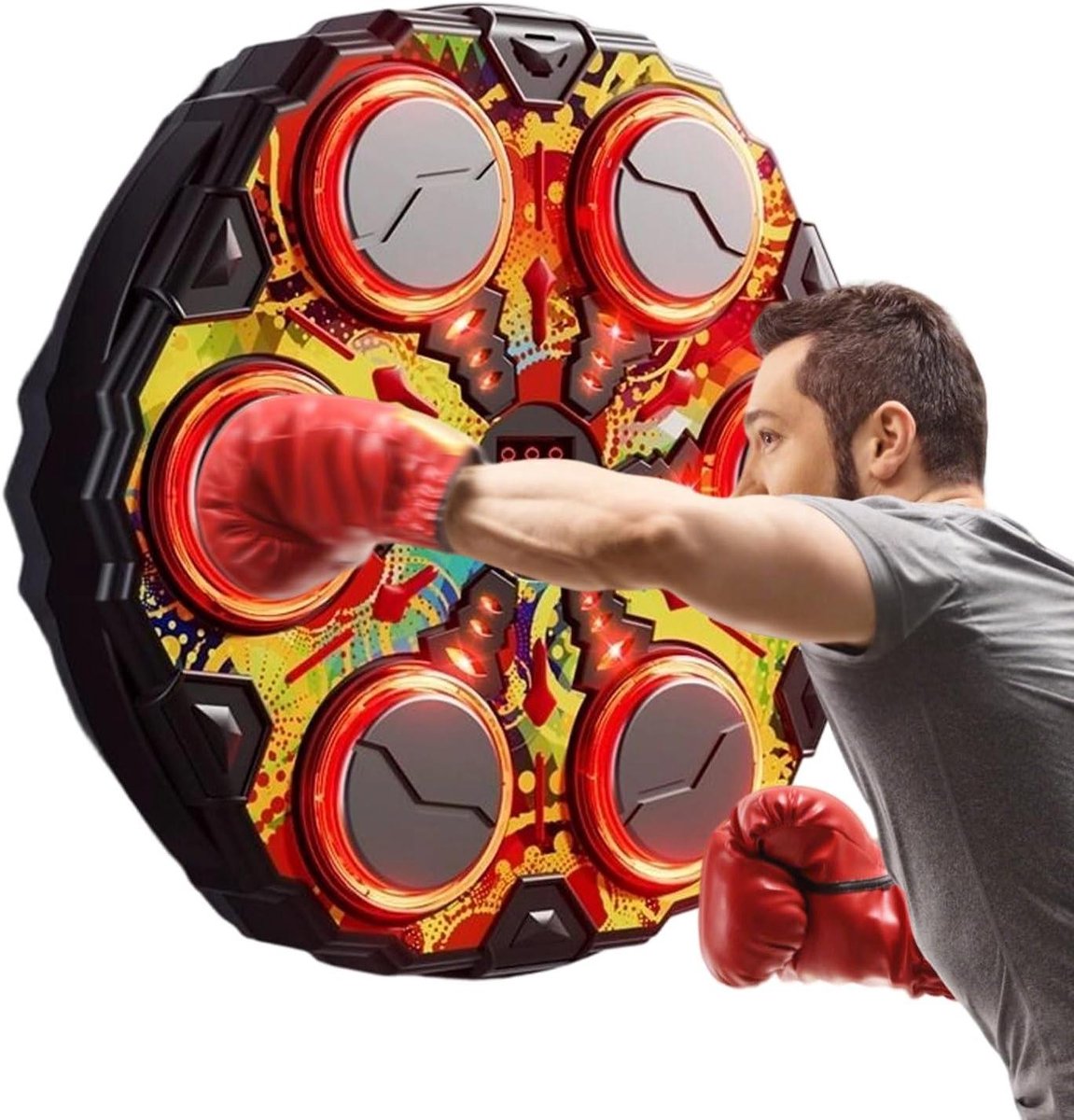 Boksmachine - Slimme Muziek Ponsen Trainer 32,99 x 39,99 cm ABS Wandmontage Fitnessapparatuur | Interactief ritme Training Apparaat Voor Thuis Gym Kantoor Woonkamer Slaapkamer Indoor Workout