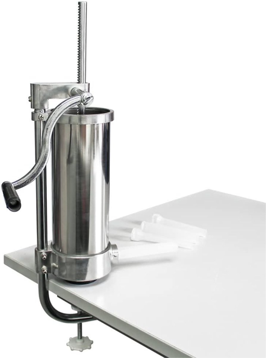 QIN® Worstenvuller - Worstenmaker - Worstmaker - Worstmachine - Worstenvul Machine - 3,5L - 63x12x12cm - Zilver - 63cm x 12cm x 12cm