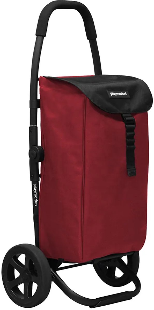Playmarket New Go Two Compact Premium Boodschappentrolley Rood