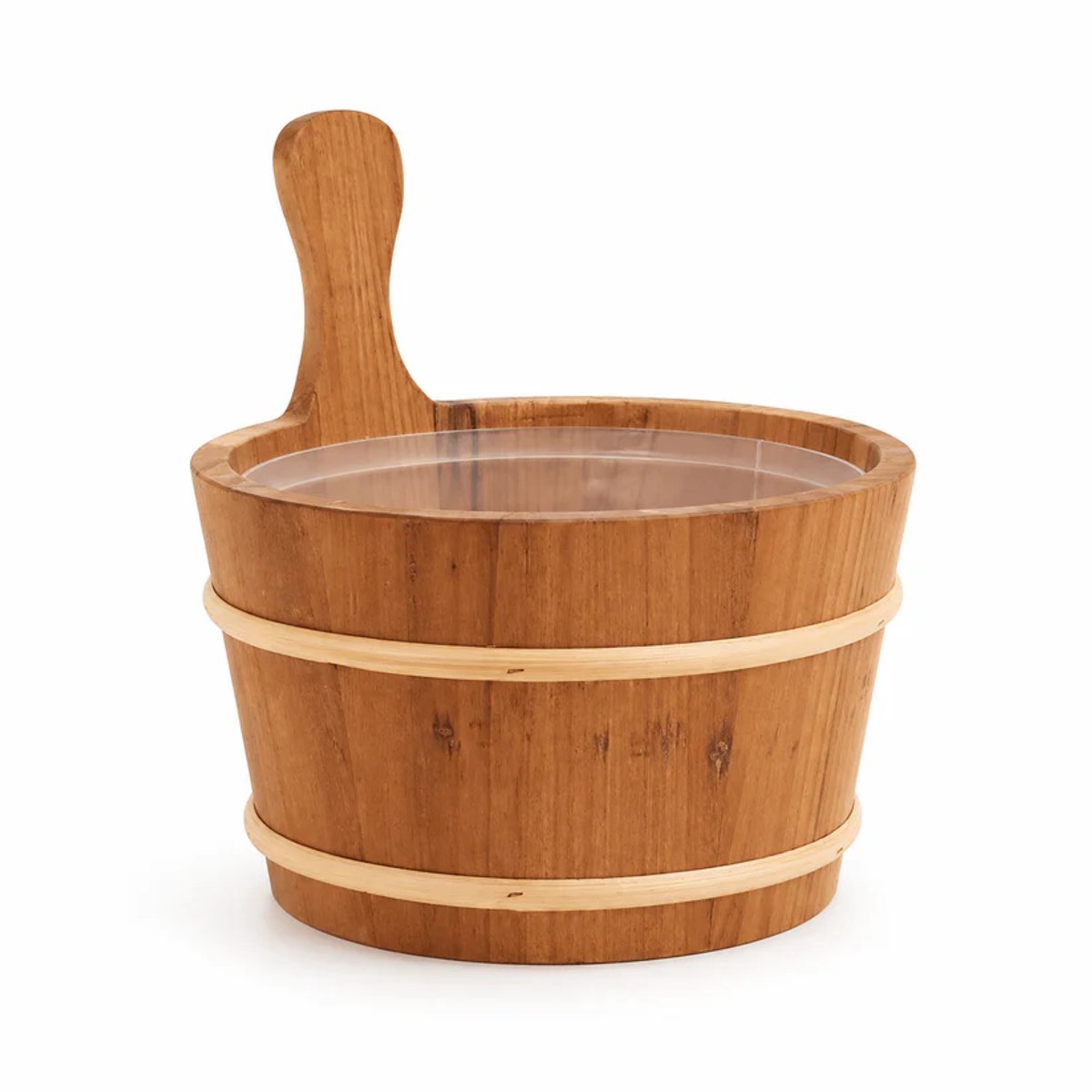 Sauna Emmer met Handvat - Voor Opgieten van Sauna - Met Inzetemmer - Elzenhout - Opgietemmer Sauna - 4 Liter - Sauna Accessoires