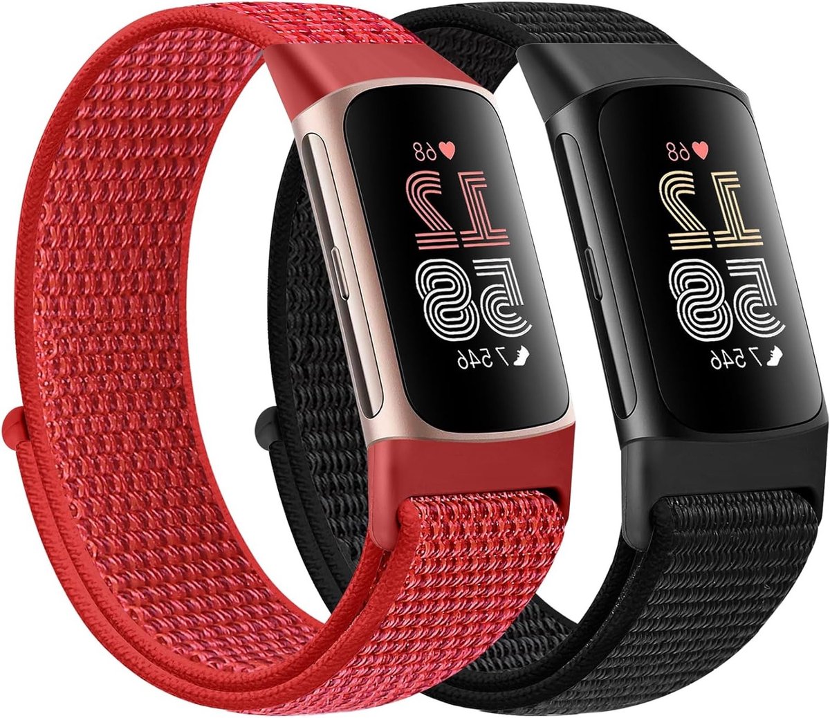 Nylon Sport Loop Vervangband voor Fitbit Charge 5 - Comfortabele Armband voor Dames en Heren, Perfect voor Sport en Dagelijks Gebruik