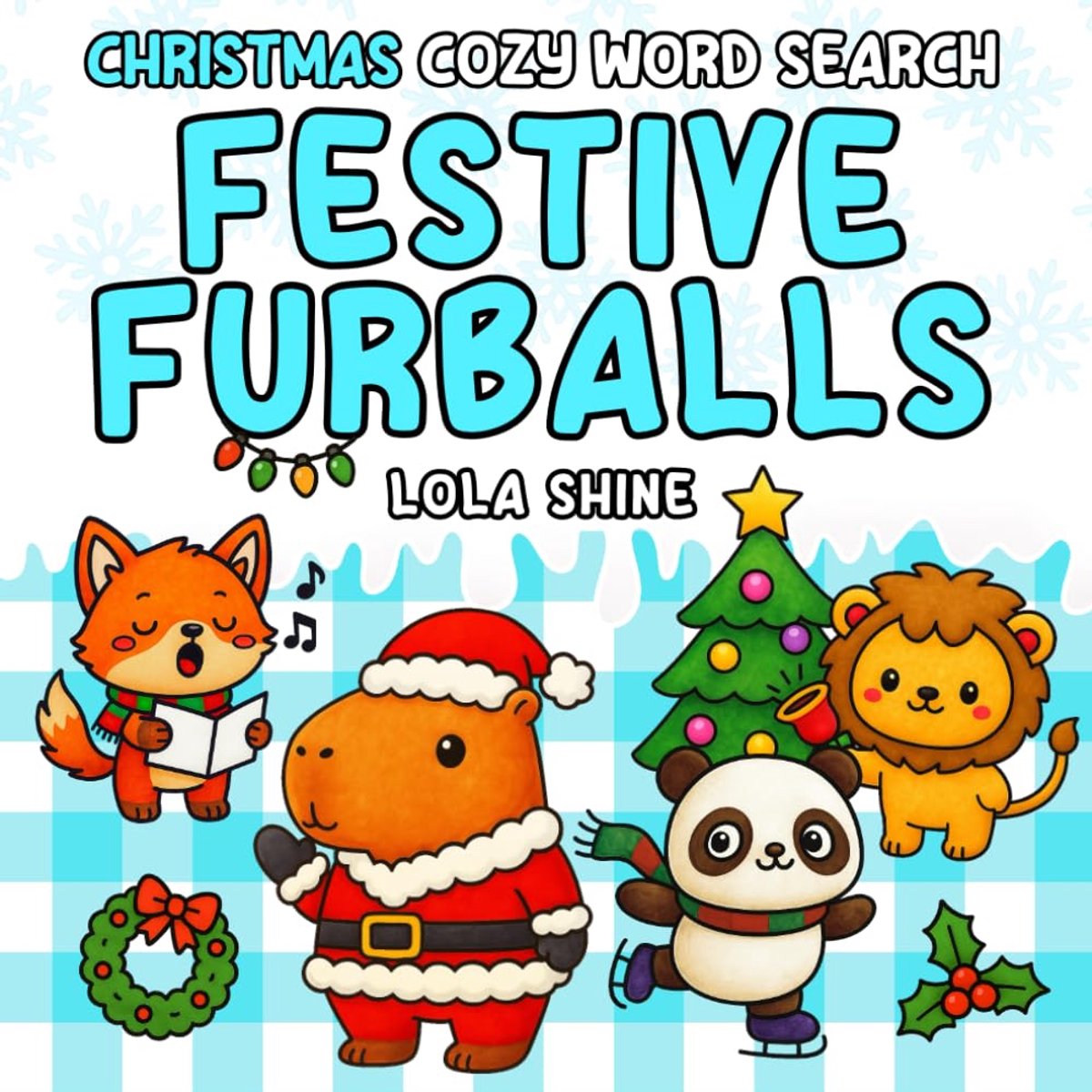 Gezellige Kerst Woordzoeker Puzzelboek met Schattige Dieren voor Ontspanning