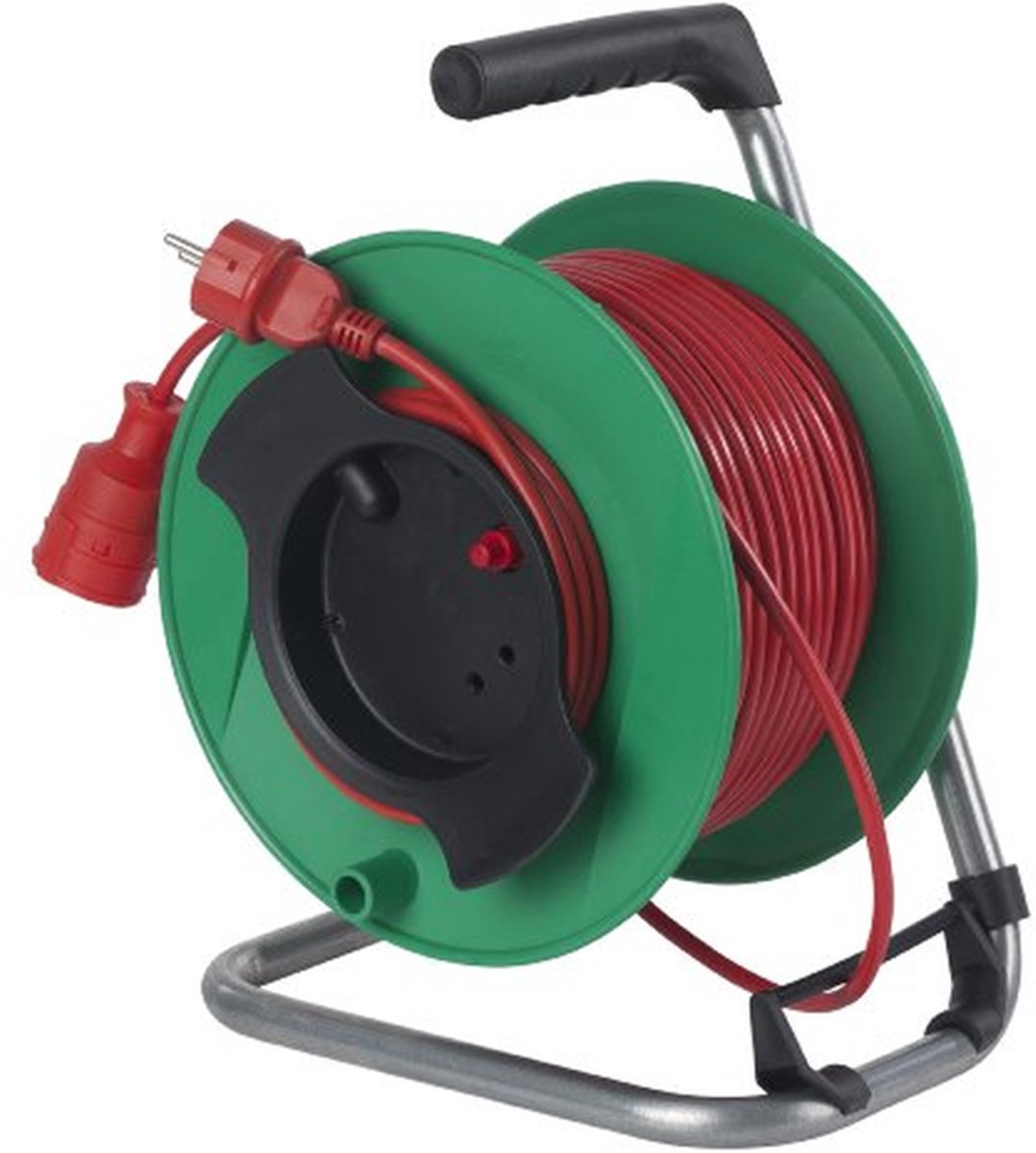 Veilige Kabeltrommel 25m H05VV-F met 1,5m Aansluitkabel - 230V, 16A, Max. 3500W, IP20