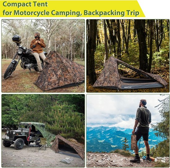 Kampeertent - Trekkerstent Bivakzak - Outdoor Kamperen - Lichtgewicht 1 Persoons - 245 x 120 x 110 cm - Bladgroen — afbeelding 3