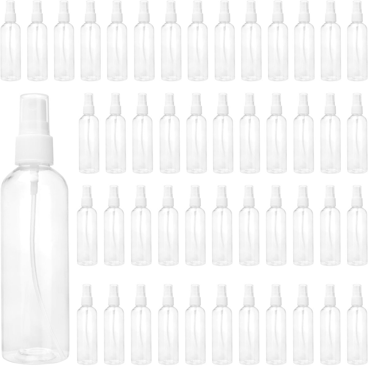 MTTproducts- Spuitfles 120 ml - 50 Stuks - Transparante Verstuiver - Lichtgewicht - Lege Flessen - Geschikt voor Reizen - PET-Kunststof