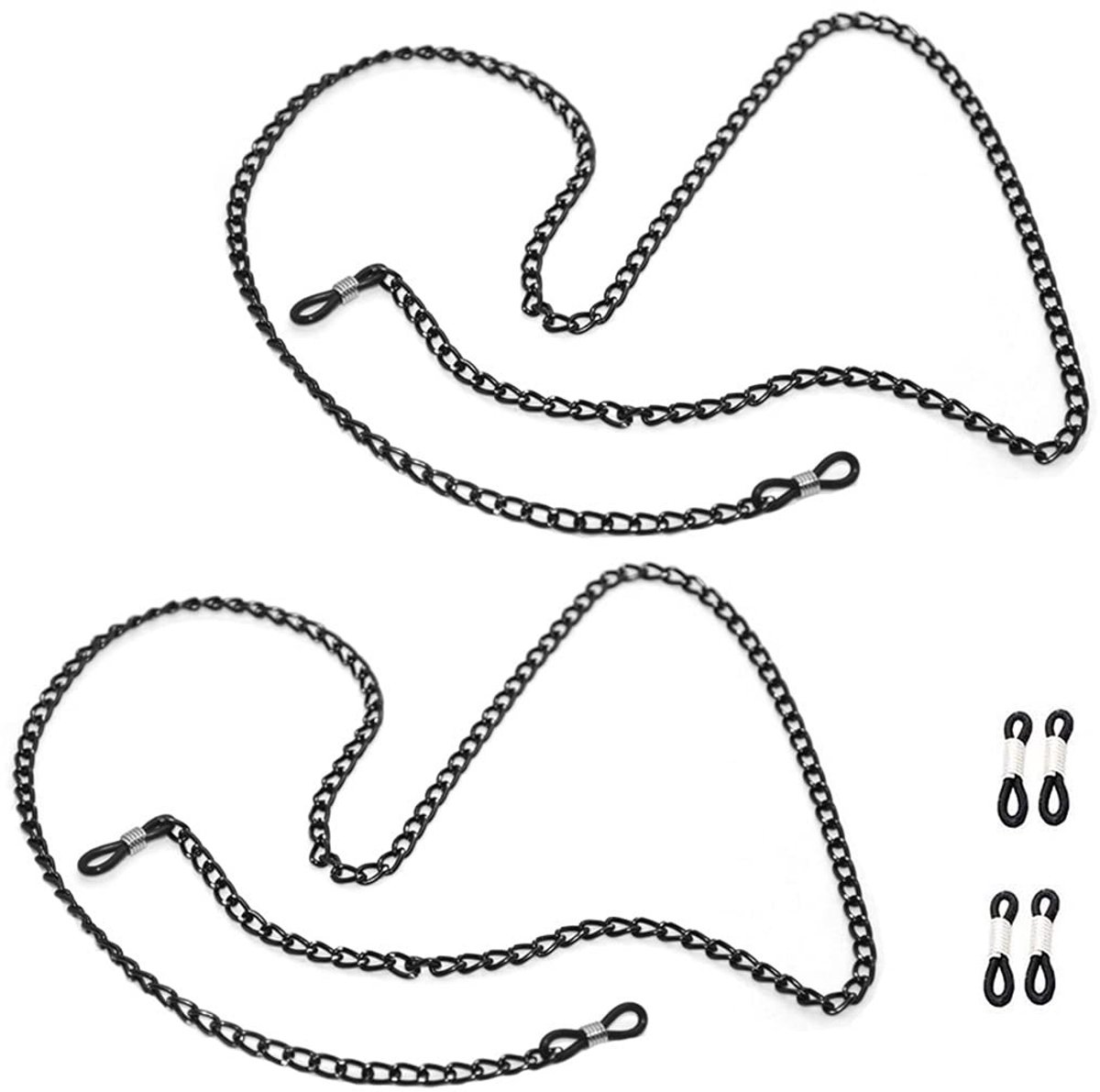 MTTproducts- Lenzenvloeistof - 2 Stuks Brillenkoord - Zonnebril Riem Houder - Lanyard Ketting - Rubber Uiteinden - Legering Materiaal - Brillenketting