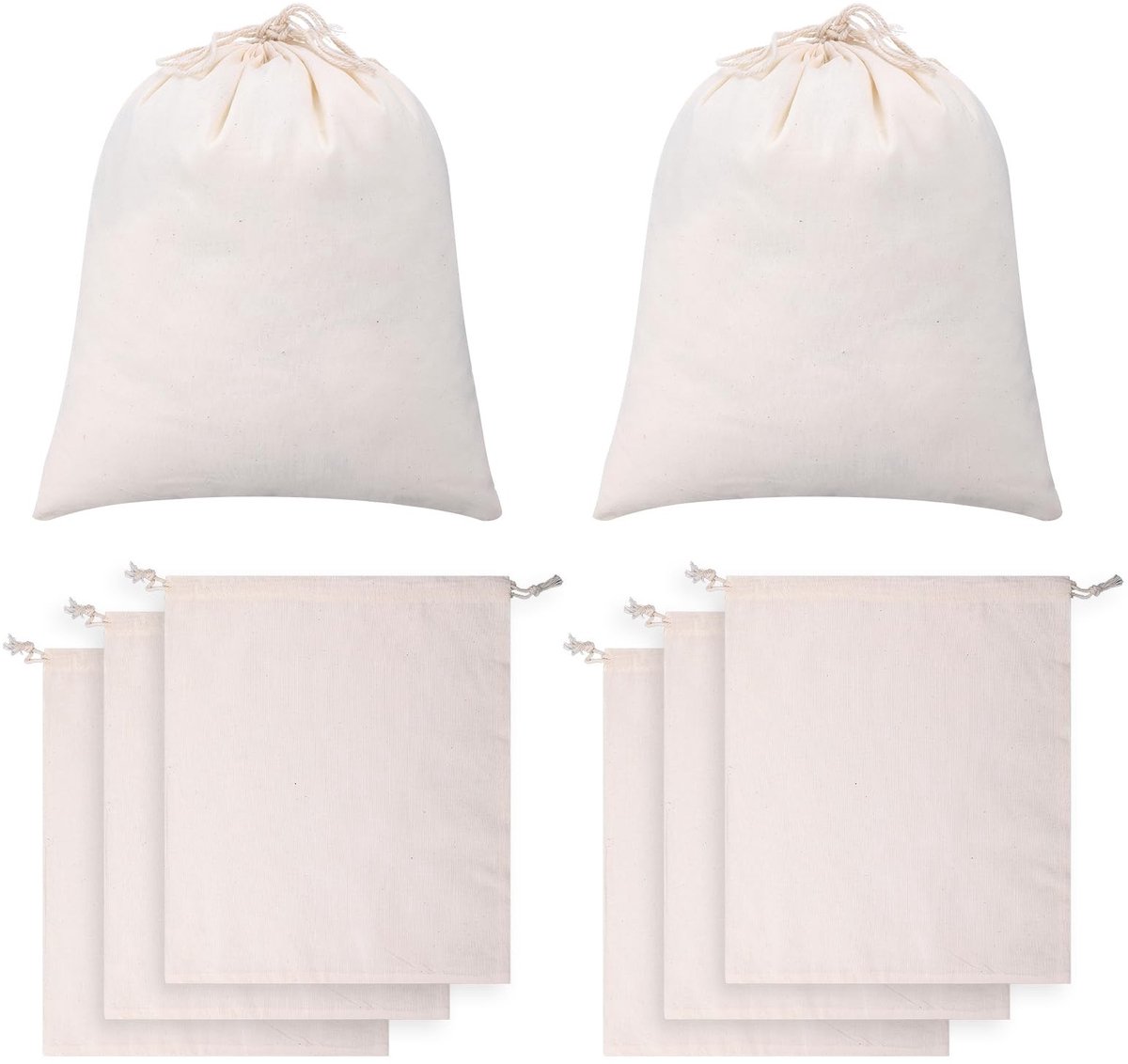 MTTproducts- Jute Tassen 8 Stuks - Katoenen Tassen - Linnen Tas - DIY Tassen - 25 X 30 cm - Trekkoord - Geschikt voor Verf