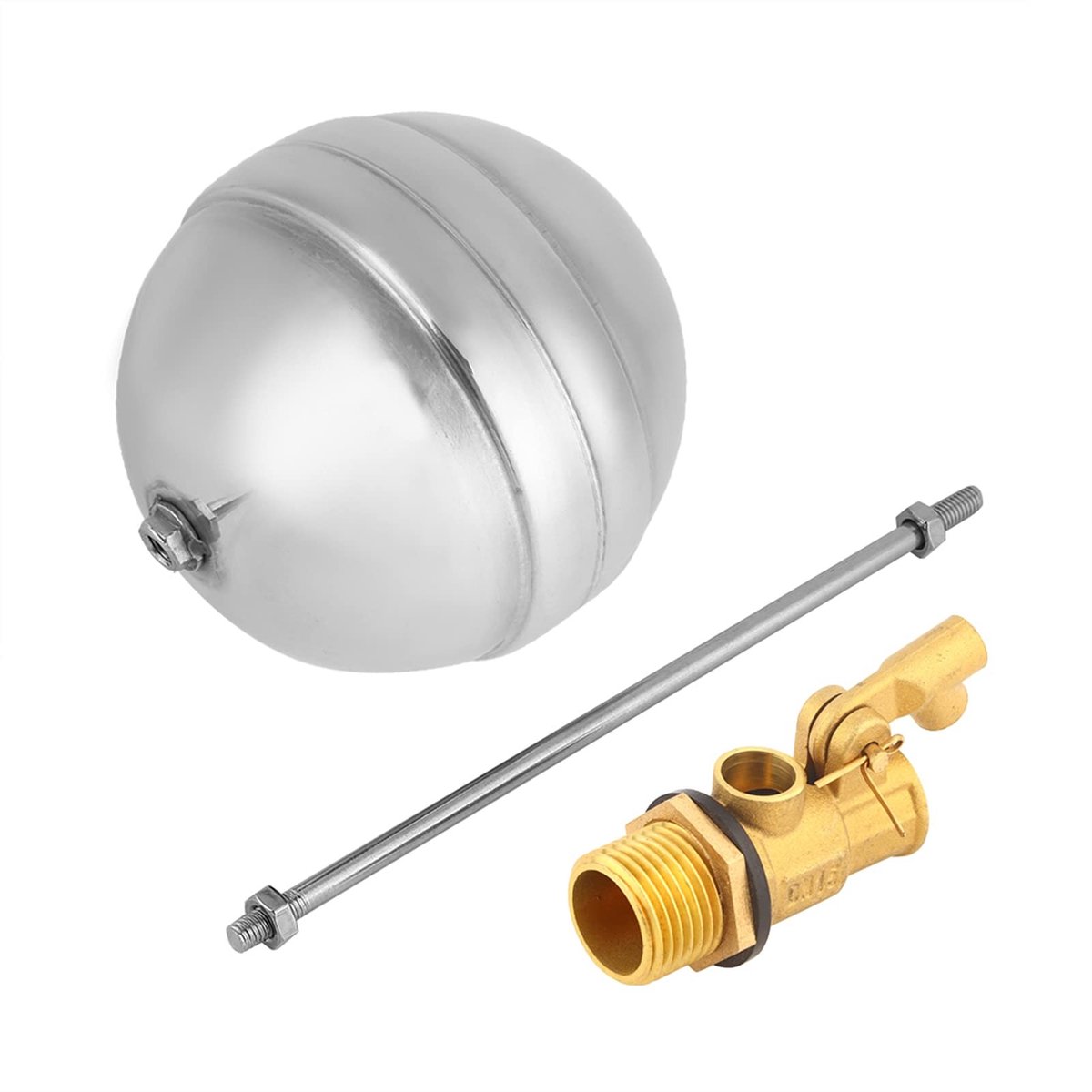 MTTproducts- Drijfballetje - Roestvrij Staal - Messing - Water Sensor - DN15 G1/2 - 98 mm Diameter - Geschikt voor 0-50 °C - Drijfbalklep