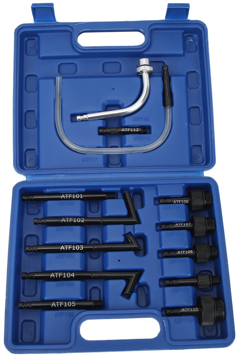 MTTproducts - 13 Pcs Vullen Adapter - Olie Refill Tool - Heavy Duty - Koolstofstaal - Geschikt voor automatische transmissies - Model air18352cv