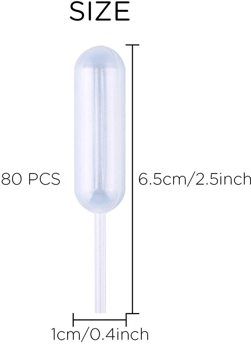 MTTproducts- Transferpipetten 80 Stuks - 4ml Plastic - Wegwerp Druppelpipetten - Transparant - Geschikt voor Dessert - 6,5cm Lang