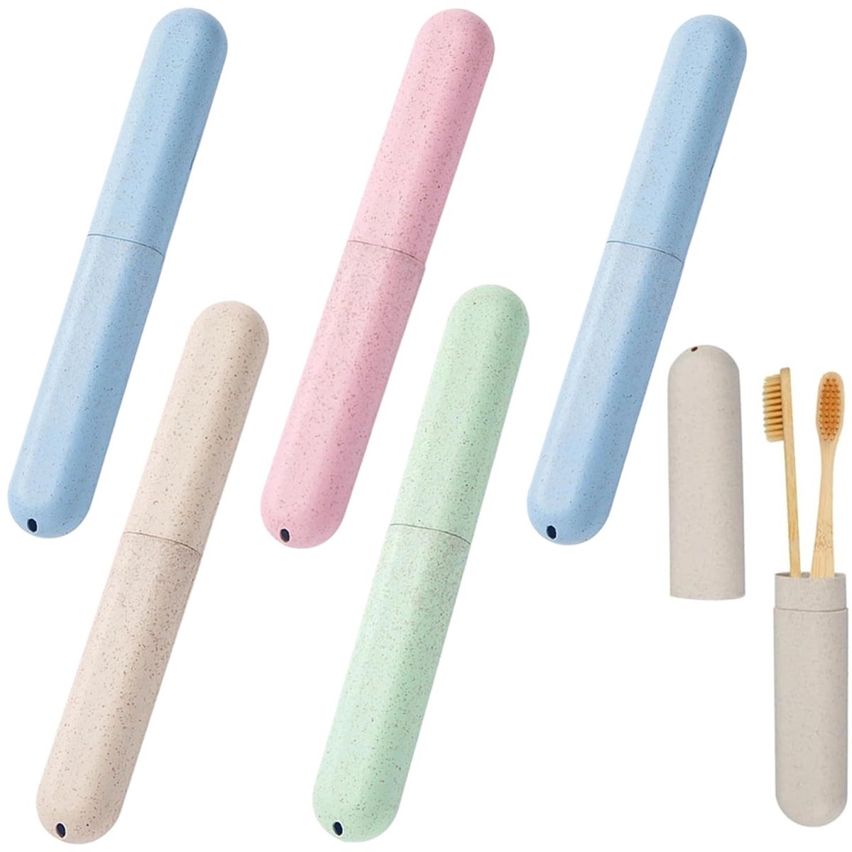 MTTproducts- Tandenborsteletui 6 stuks - Draagbare Tandenborstelhoes - Tandenborstelkoffer - Tandenborsteldoos - Reisetui - Hoogwaardig Polypropyleen - Tandenborstelhouder