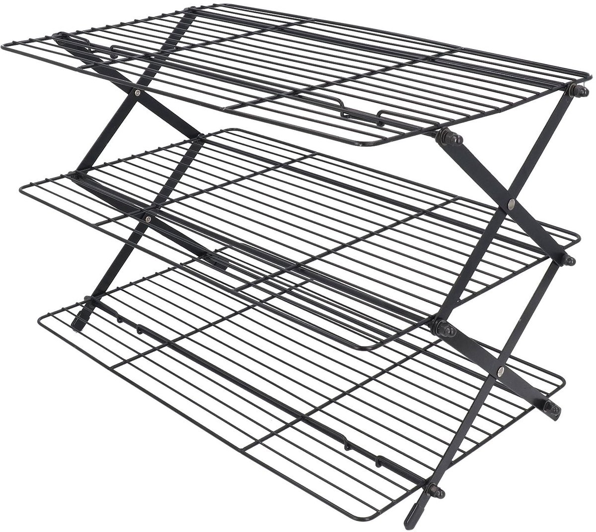 MTTproducts- Koelrek 3-laags Opvouwbaar - Verstelbaar - Stapelbaar - Ruimtebesparend - Voor Bakken/Drogen - 17,3 x 10 Inch - Bakrek