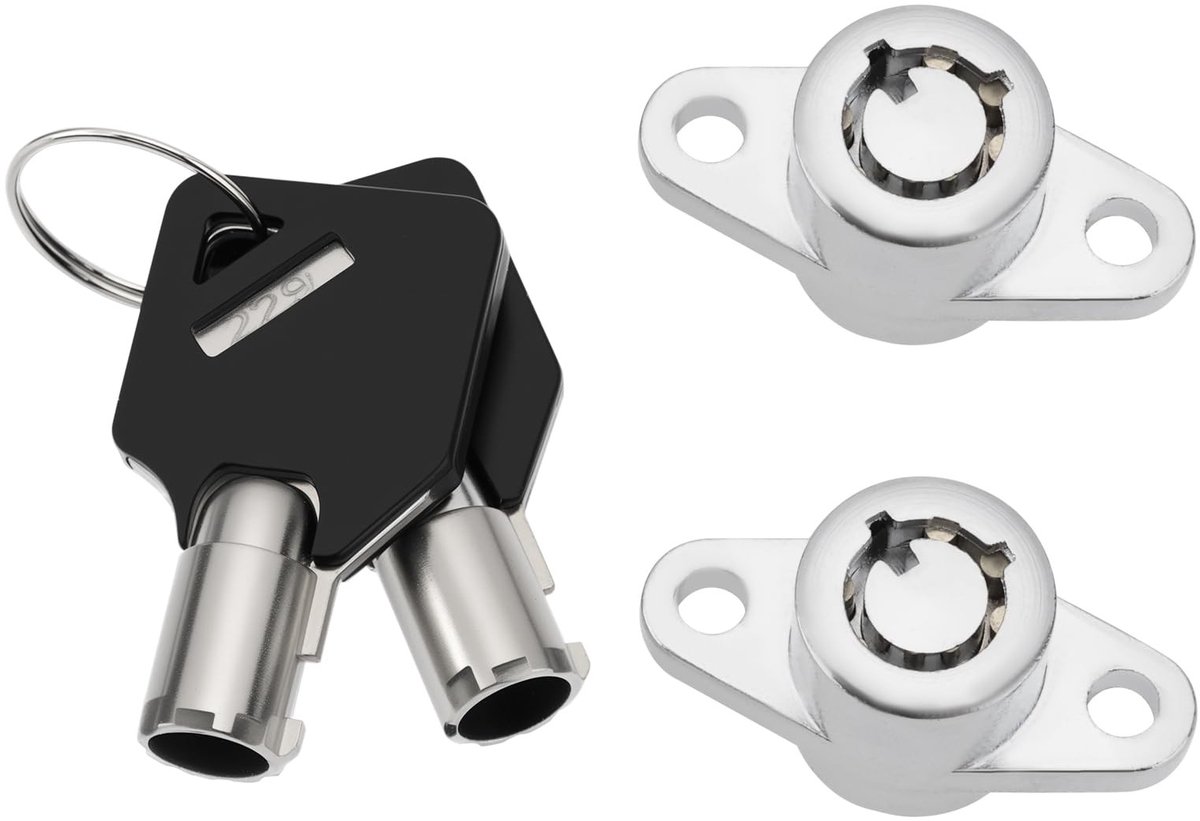 MTTproducts- Bagageslot Stalen Set - 2x Sleutelslot - Harde Zadeltas Lock - Compatibel met Harley-Davidson Touring - Verbeterde Veiligheid - Diefstalbeveiliging - Motorfiets Slot