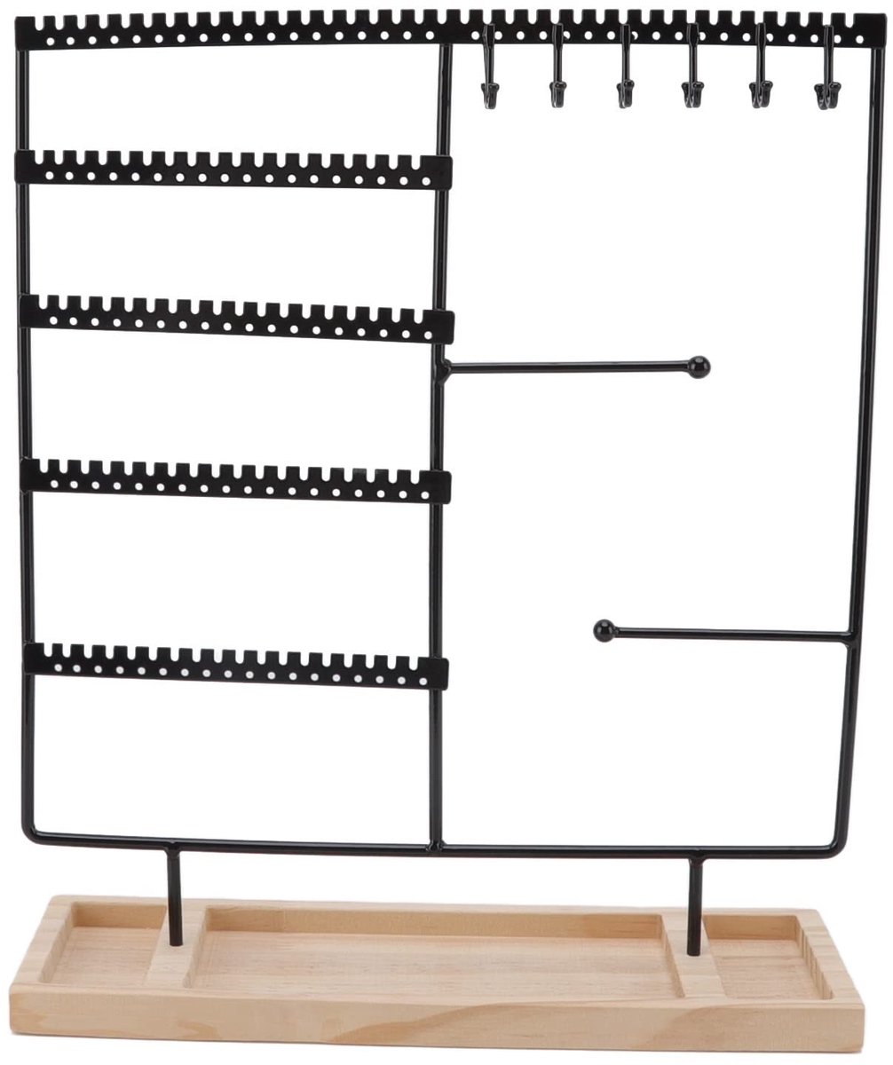 MTTproducts- Oorbelhouder 5 Laags - Sieradenhouder - Oorbellenrekje - Organisator voor Sieraden - Houten Basis - Capaciteit voor 90 Oorbellen - Sieradenstandaard