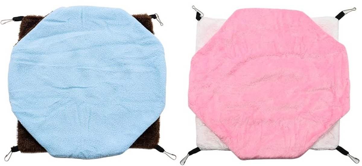 MTTproducts- Hangmat voor Kleine Dieren - 2 Stuks - Dubbellaags Ontwerp - Fluweel - Knuffelige Grot - Geschikt voor Hamsters/Cavia's - Dierenhangmat