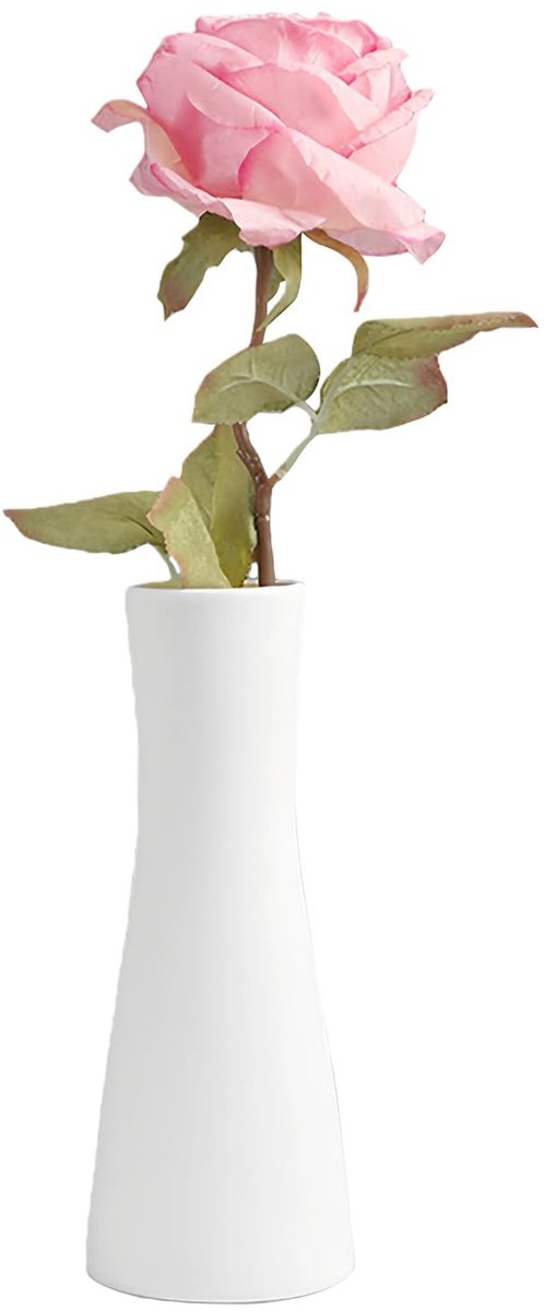 MTTproducts- Bloemenvaas Keramiek 18cm - Decoratieve Vaas - Knopvaas - Kegelvorm - Thuisdecoratie - Perfect voor Bruiloft