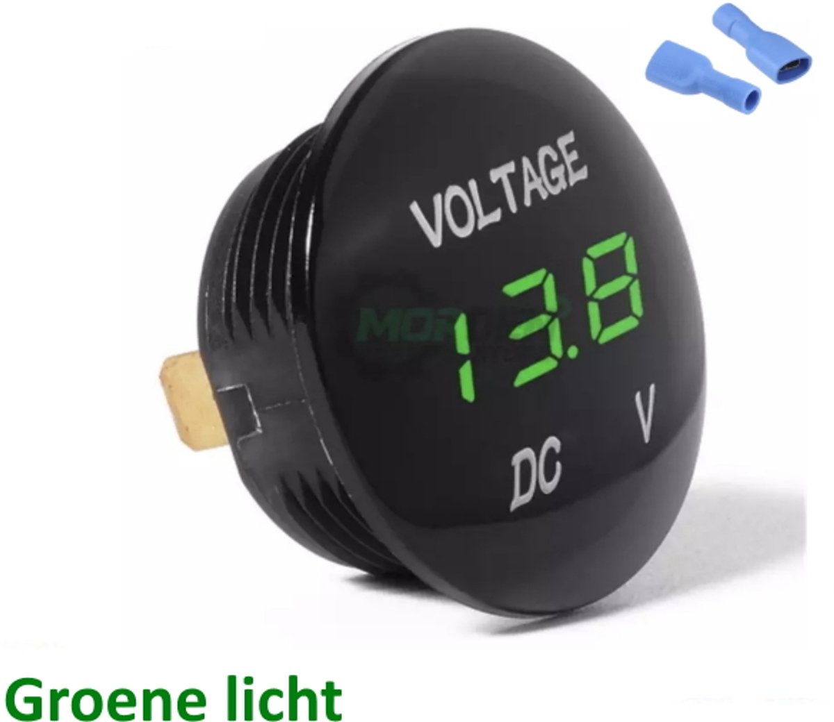Voltmeter digitaal inbouw 6-48V Groen 36x16mm