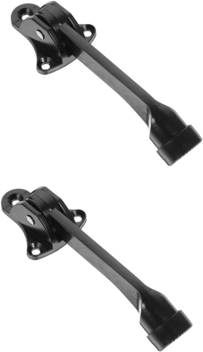 Deurstoppers 2 Stuks - Muurbeveiliging - Muren Beschermen - Onderkant Deur Model - 12.80X4.00X2.50CM - Zwart