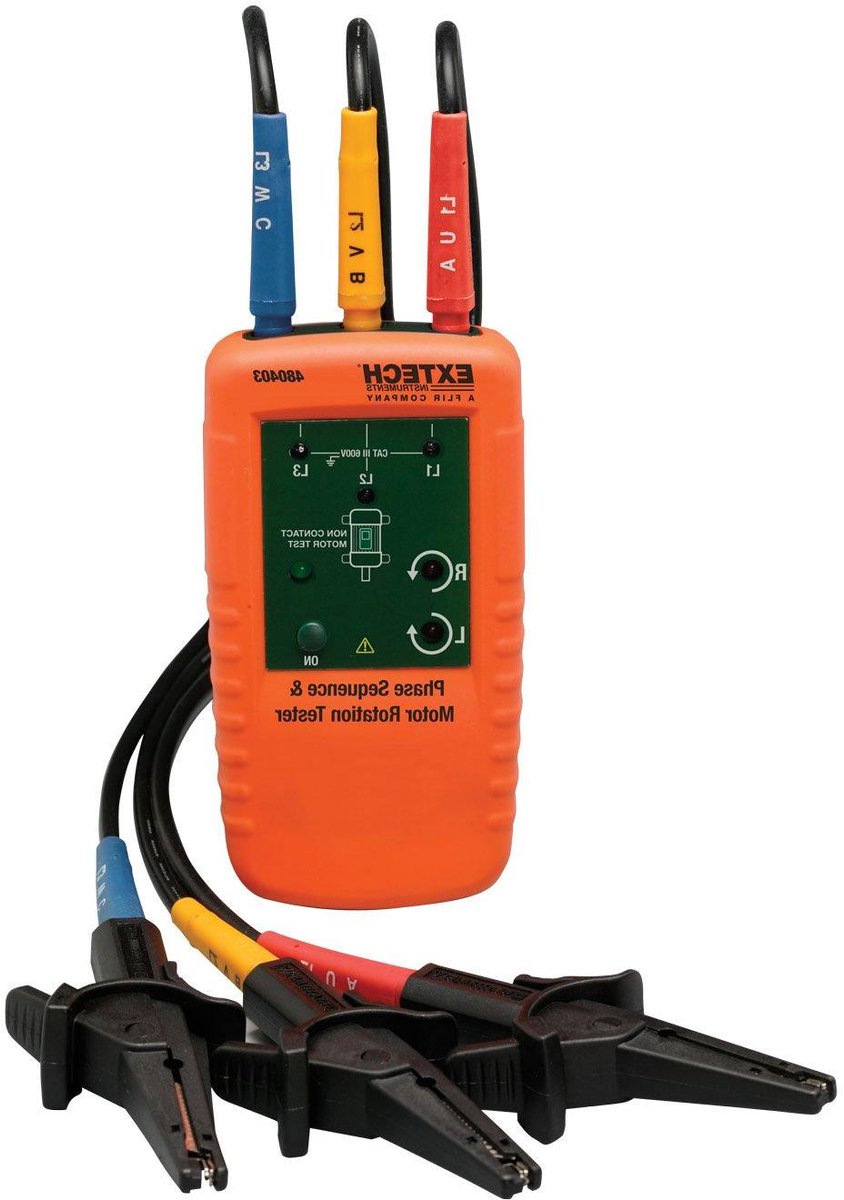 Motor Tester - Fase Meter - Driefase Controleren - Draairichting Indicatie - 600 Volt - Grijs