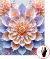 HobbyMania Originals Schilderen Op Nummer Volwassenen - Mandala Pastel - Inclusief Verf Penselen en Tekenhandschoen - Kleuren Op Nummer - Paint By Number Volwassenen - 40x50 cm