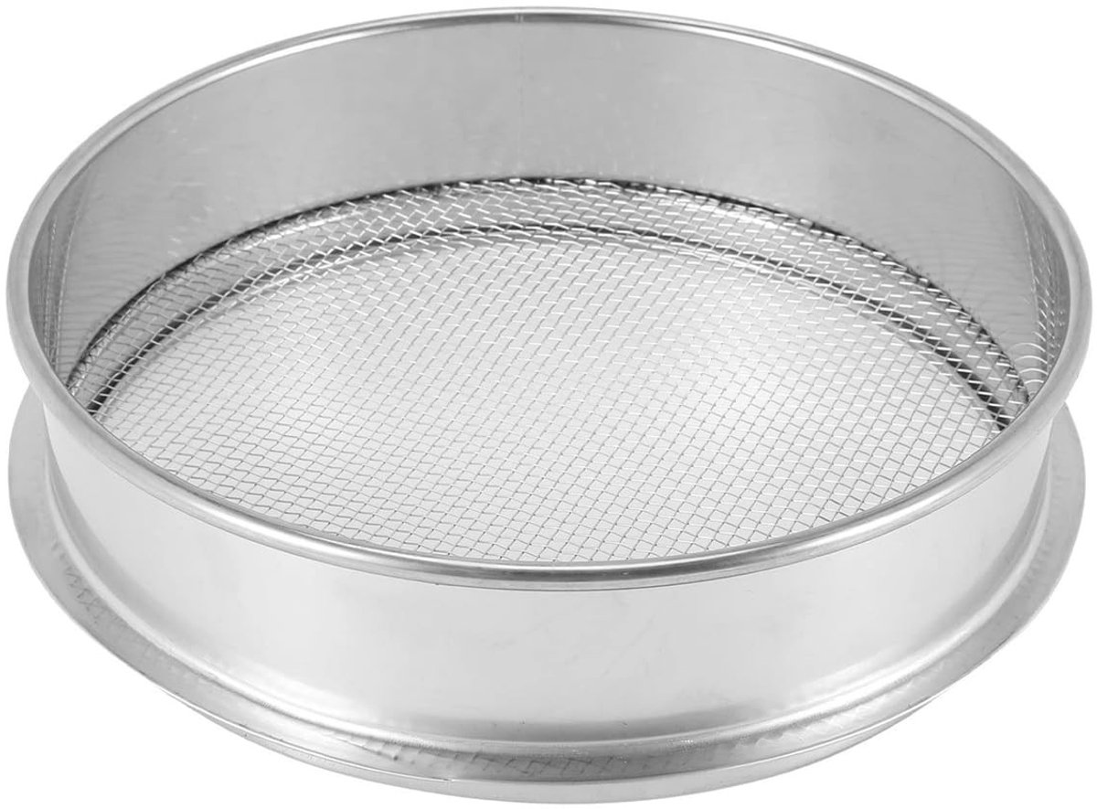 Cosensi- Tuinzeef 20cm Corrosiebestendig - Roestvrij Staal 304 - Zware Grondzeef - 3mm Gaasscherm - Voor Compost/Zand - Versterkt Frame - Zeef