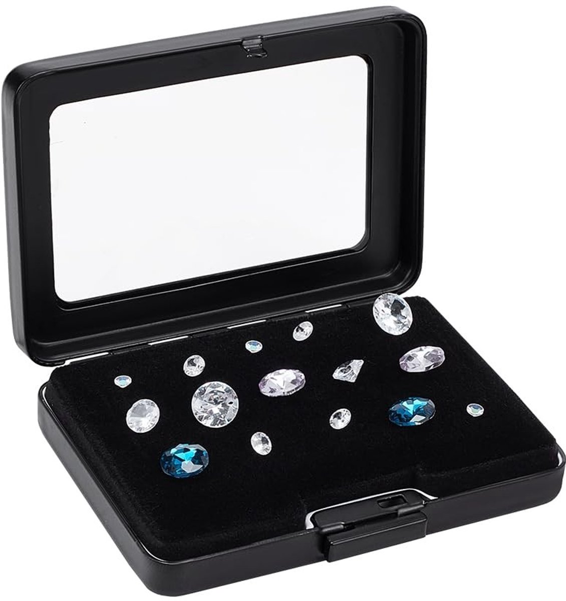 Cosensi- Sieradenbox met venster - Opbergdoos - Organiser - 6 stuks - 8 x 6 cm - Duurzaam met deksel