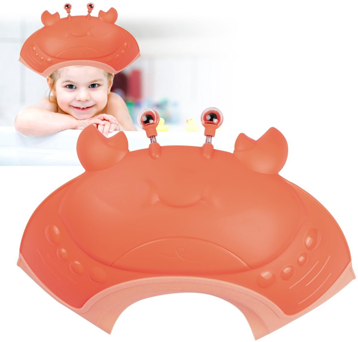 Cosensi- Douchemuts Verstelbaar - Badmuts Kinderen - Bescherming Ogen/Oren - Haarwas Hulp - Veilig Wassen - Roze 15 x 11 cm