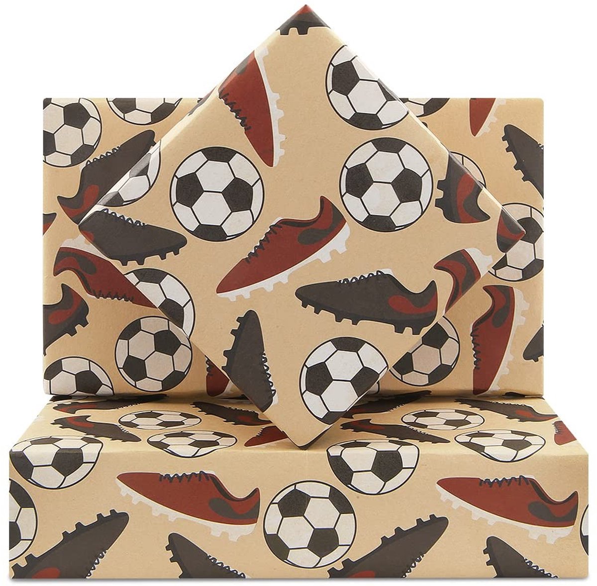 Cosensi- Voetbal Cadeaupapier 50 x 70 cm - Inpakpapier Verjaardag - Inpakpapier Sport - Inpakpapier Jongens - Inpakpapier Vakantie - Perfect voor Voetballers