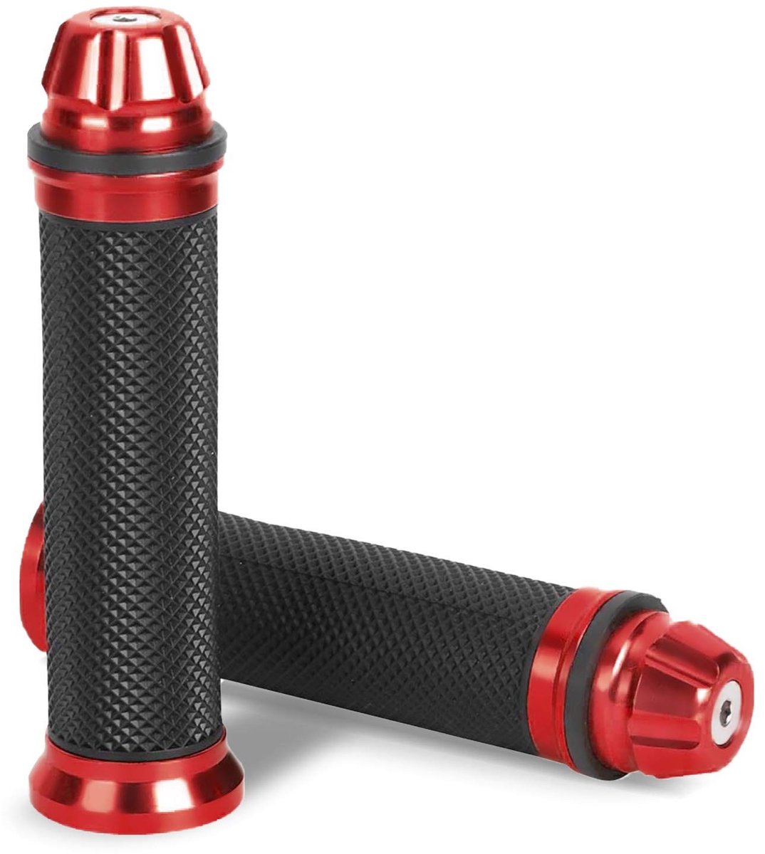 Cosensi- Motorfiets Handvatten Aluminium/Rubber - Universele Grip - 7/8 Inch - Eenvoudige Installatie - Comfortabele Grip - Rood - Motorhandgrepen