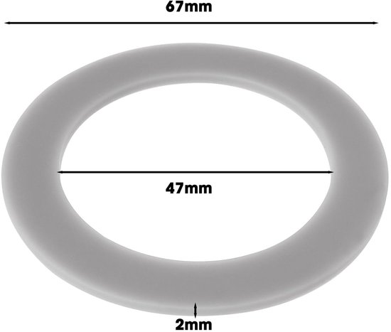 Cosensi- Blender O-Ring Set - Siliconen Afdichting - 6 Stuks - Binnendiameter 47mm - Buitendiameter 67mm - Dikte 2mm - Afdichtring — afbeelding 3