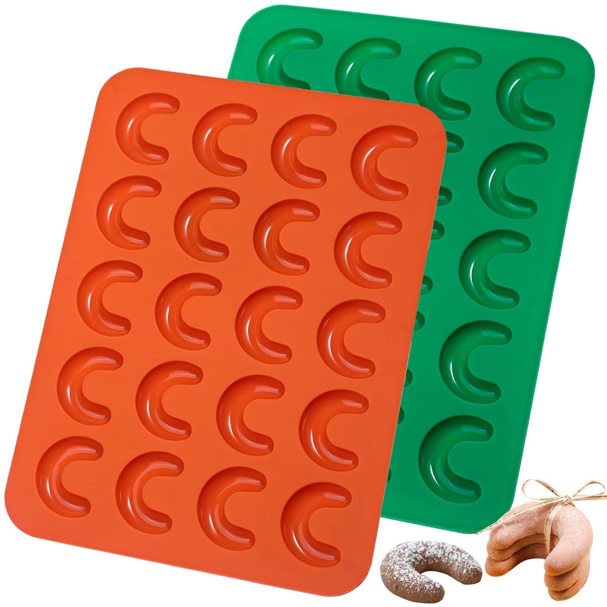 Cosensi- Siliconen Mal - 2 Stuks - Voor Chocolade/Snoep/Jelly - Kerstvormen - DIY Mallen - Duurzaam Materiaal - Bakvorm