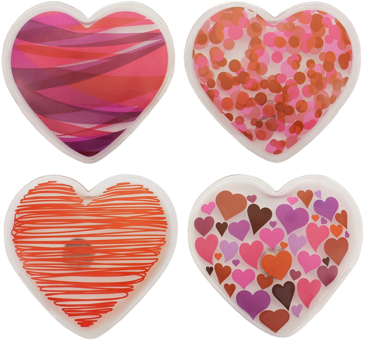 Cosensi - Hand Warmers - Herbruikbare Warmte Pads - Perfect voor Koude Dagen - Set van 4 - Ontwerp Hartjes - Draagbaar en Lichtgewicht - Comfortabel
