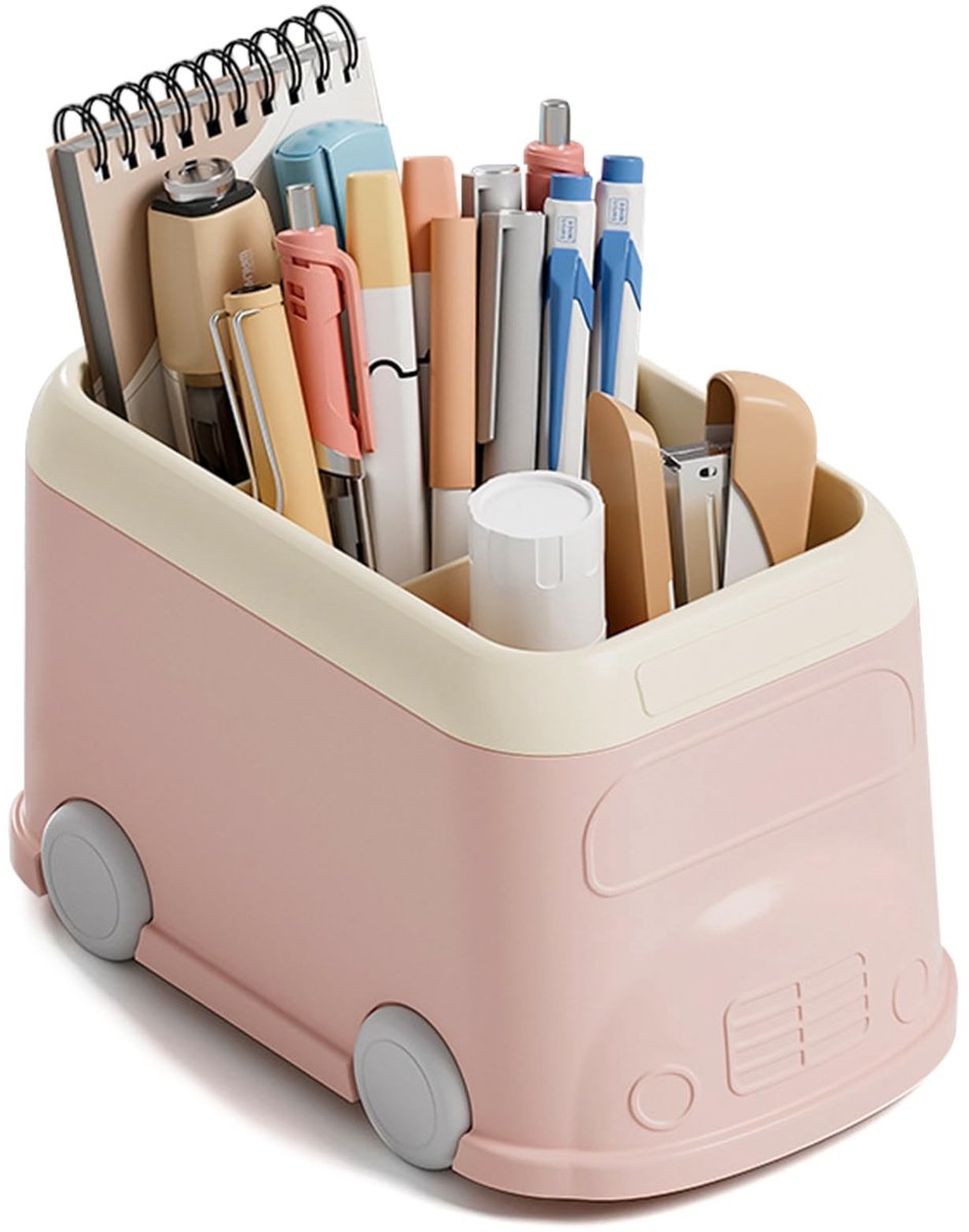 Cosensi- Bureau Organizer - Schattige Auto Vorm - Drie Compartimenten - Pennenhouder - Bureau Accessoires - Grote Capaciteit - Gemakkelijke Toegang