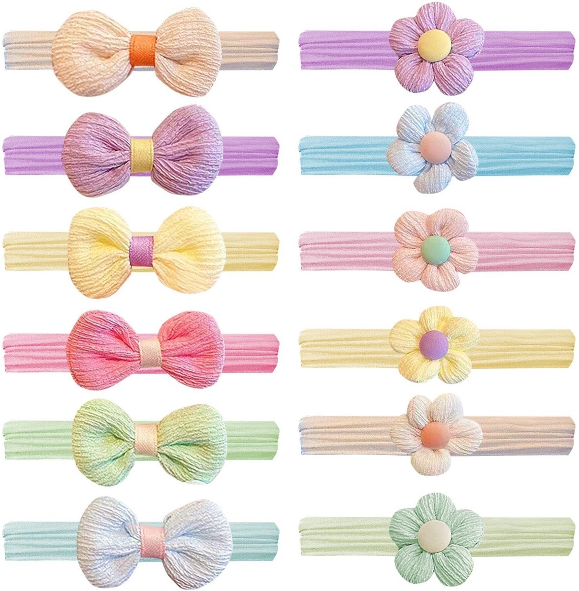 Cosensi- Haarringen 6 stuks - Bloemenhaarringen - Prua-haar - Kapselaccessoires - Veelkleurig - Zacht en elastisch - Haaraccessoires