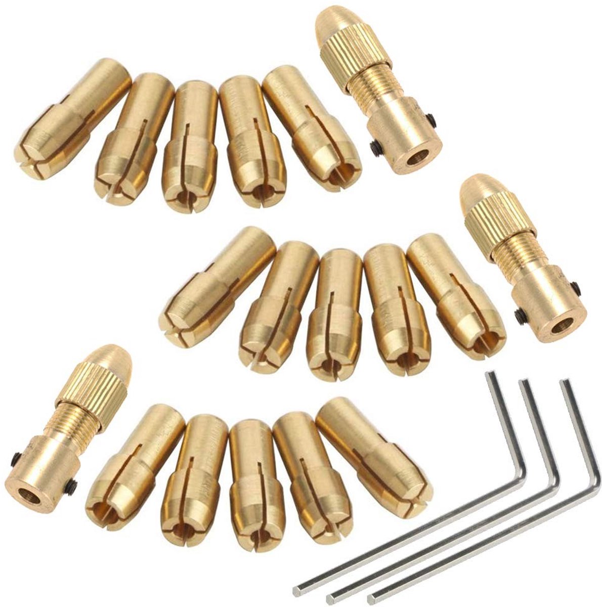 Cosensi - Boor set 7-delig - mini boor accessoires - micro twist drill chucks - 4.05mm brass collet - geschikt voor elektrische boormachines