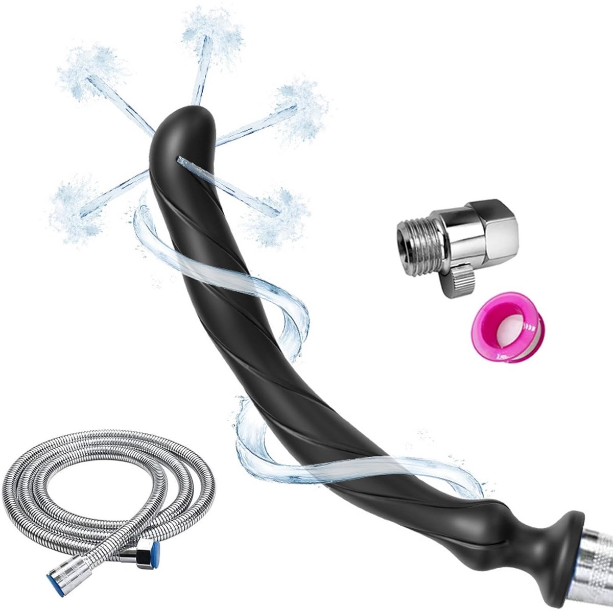 Cosensi- Douchemasker 5-Gaten Sprayer - Flexibele Slang 150 cm - Comfortabele Mondstuk - Silicone - Gezondheid Verbeteren - Waterdichte Tape - Klysma