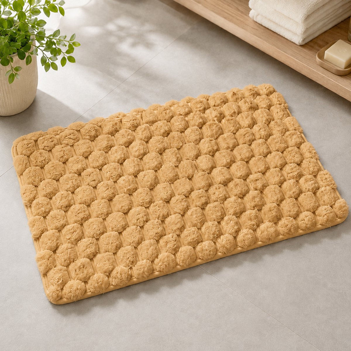 Badmat – Douchemat – Vloerkleed – Badmat Antislip – Badmatten – Water Absorberend – Antislip – 50X80cm – Bruin