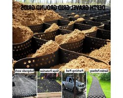 Qunine HXW Grind Grondrooster Opvouwbaar Geocell Grid, Schaalbare Oprit Grind Grond Grid Stabilisator, eenvoudig te installeren voor landschapsarchitectuur Parkeerplaatsen Tuin (Maat: 6 x 1 m)