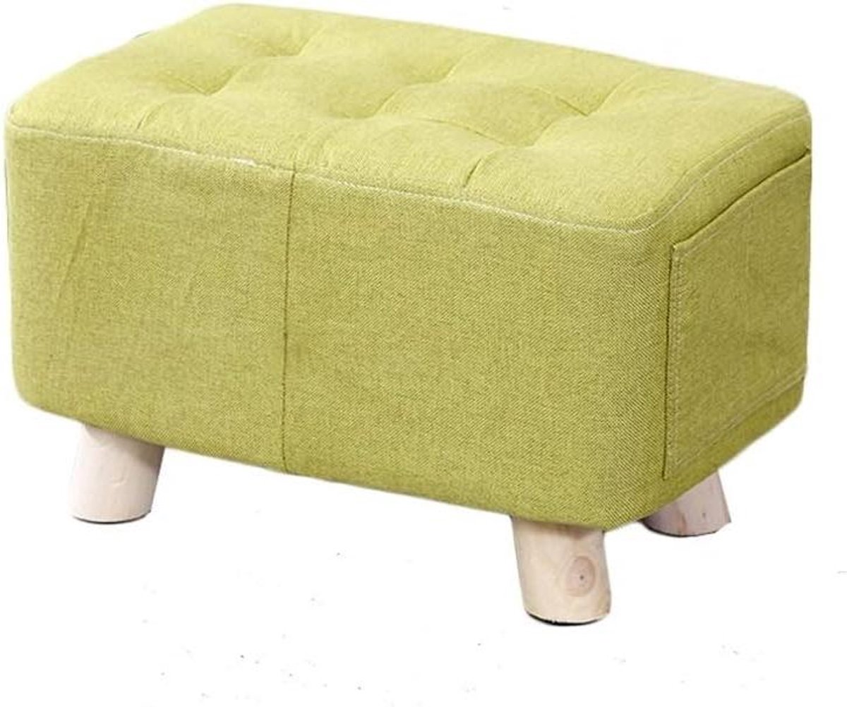 Voetenbank Kruk - Poef Voetsteun - Ontspannen Zitten - Anti Slip Basis - Compact Ontwerp - Geel