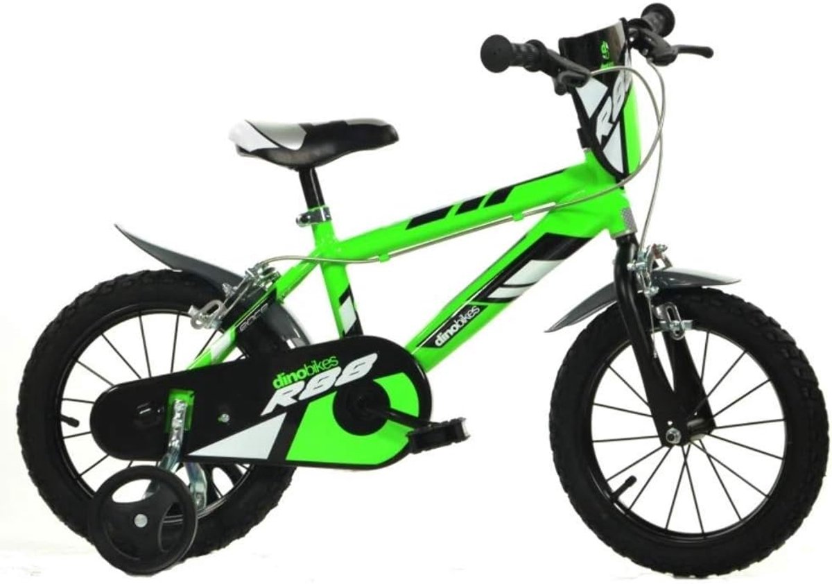 Kinderfiets 14 inch en met zijwieltjes en spatborden