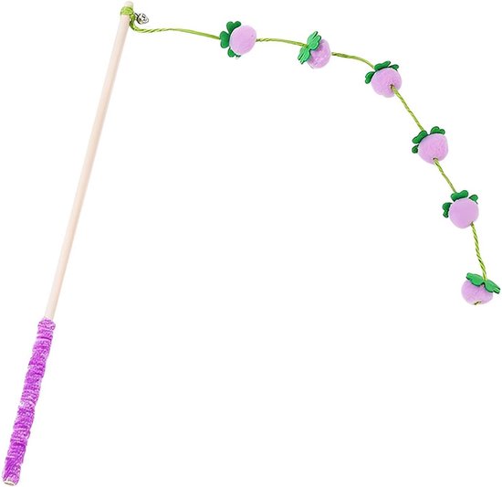 Cat Wand Toy - 15.75in Caт Pole Toy - Interactive Cat Teaser Wand For Kittens And Indoor Cats, Durable Cotton Rope Stick With Non-slip Handle, Stimulates Hunting Instincts, 17g Lightweight — afbeelding 5