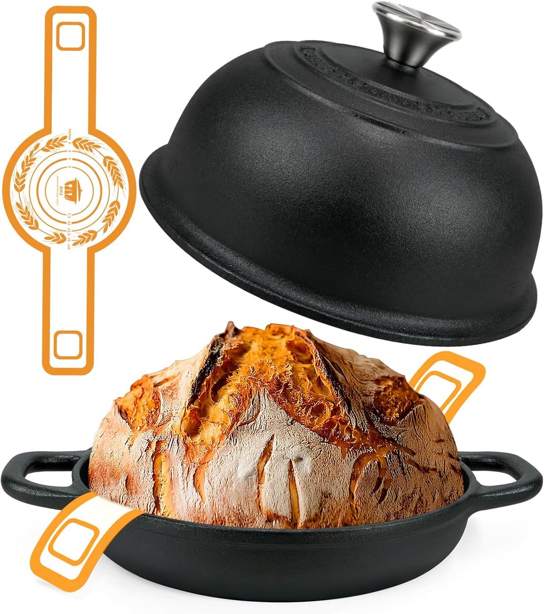 Gietijzeren Pan Stoofpan Dutch Oven Brood Bakken Waterloos Koken 5.7 Liter Zwart