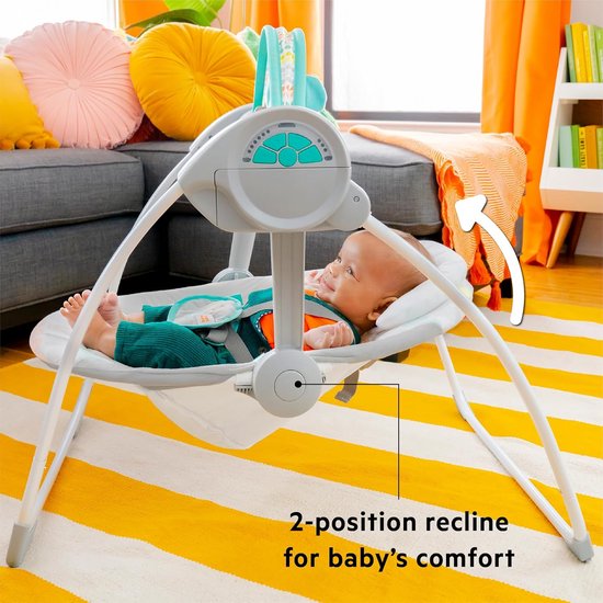 Draagbare schommel - Babyschommelstoel - Baby ontspannen - WhisperQuiet technologie - 2 posities - Meerkleurig — afbeelding 2