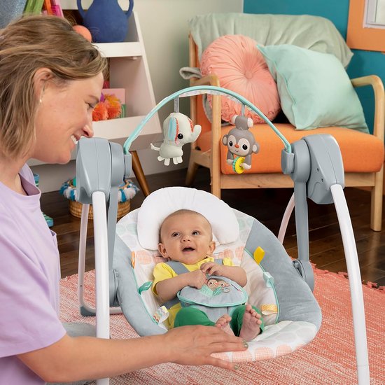 Draagbare schommel - Babyschommelstoel - Baby ontspannen - WhisperQuiet technologie - 2 posities - Meerkleurig — afbeelding 5