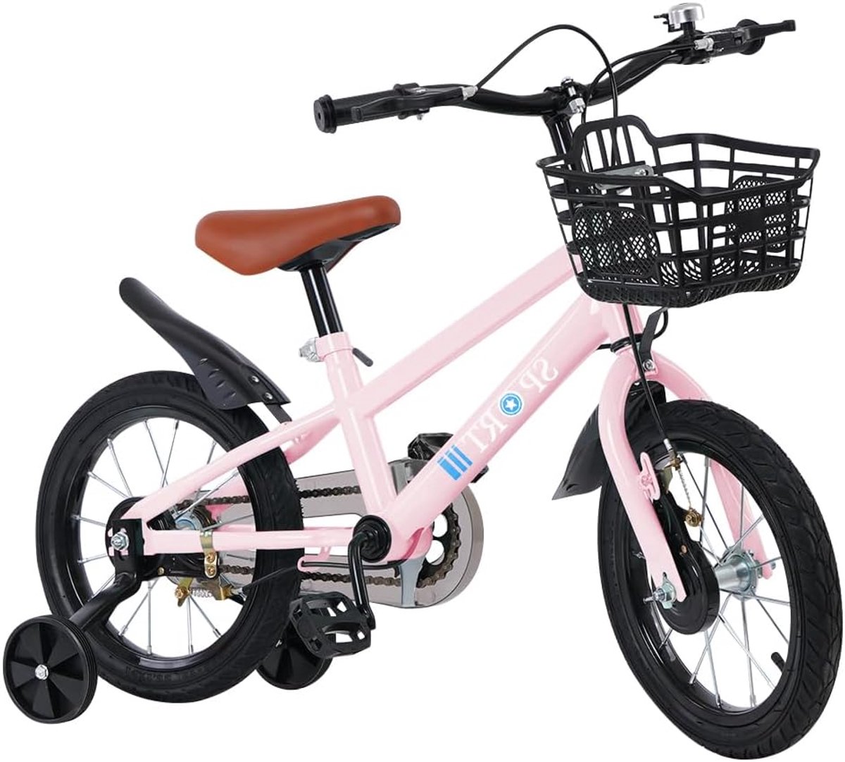 Kinderfiets met zijwieltjes en mand - 12, 14, 16, 18 inch voor Jongens en Meisjes (2-8 jaar)